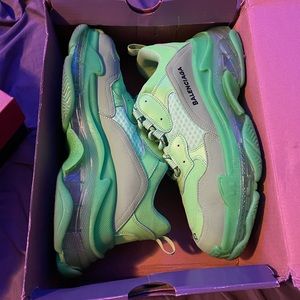Lime green triple s balenciagas